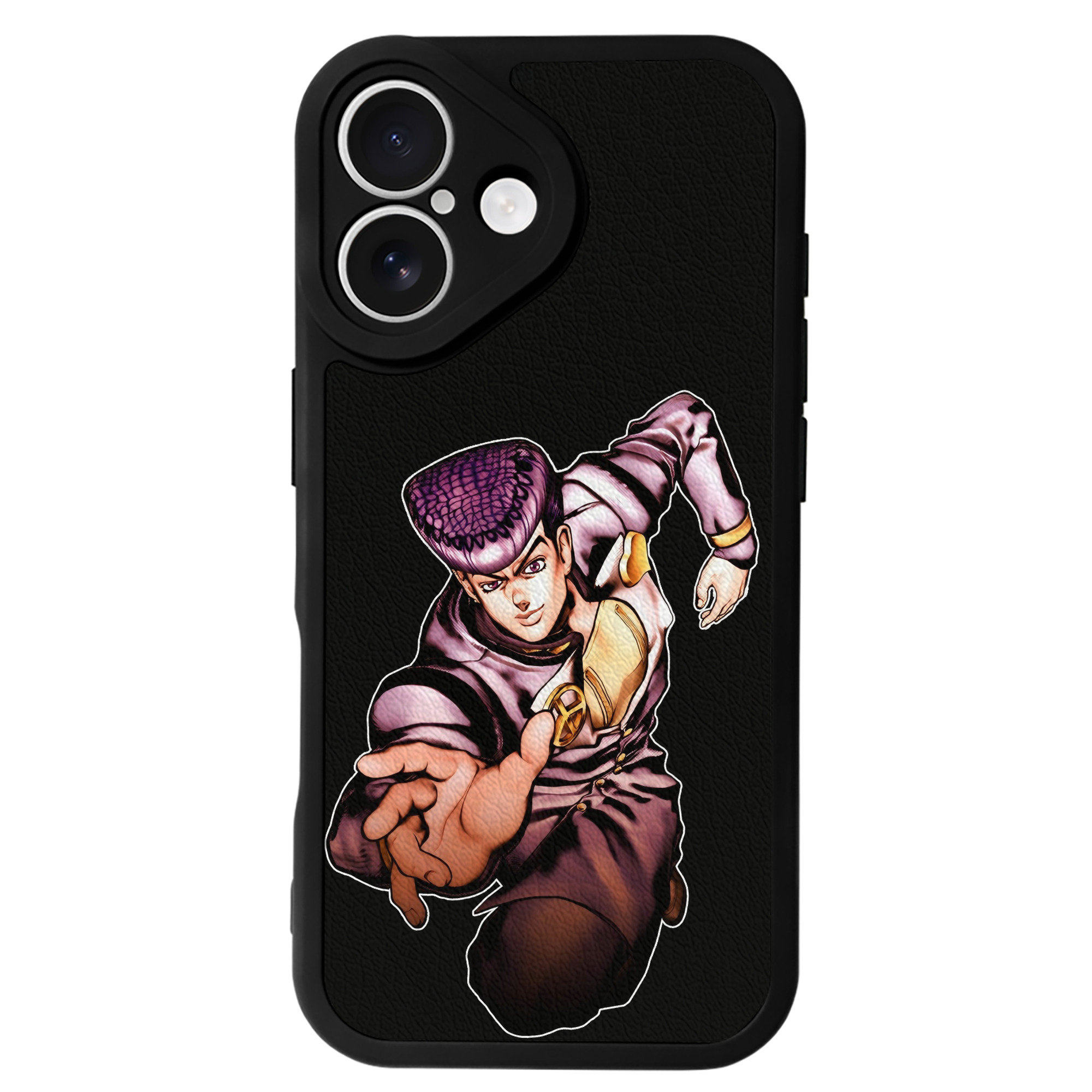 （画像用） ジョジョの奇妙な冒険 ひがしかた じょうすけ JoJo's Bizarre Adventure Higashikata Josuke 【iPhone 16シリーズ対応】シリコンスマホケース（レザー調） 材質：シリコン